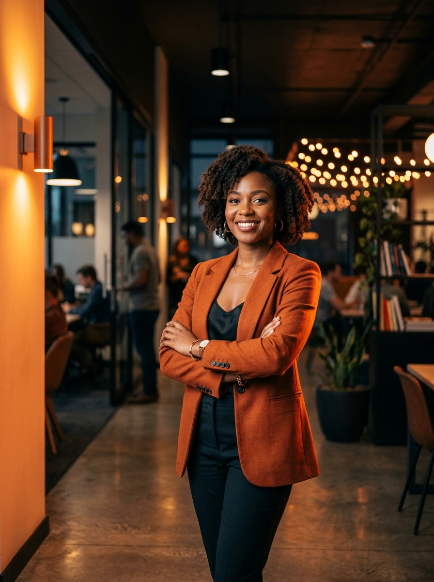 Confident entrepreneur with strong personal brand